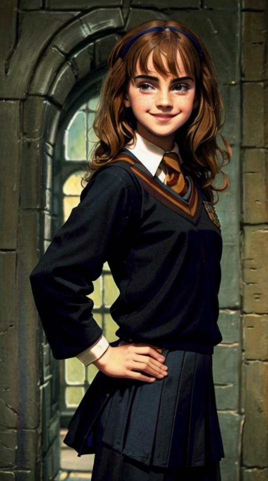 00033-1771341129-upperbody portreit of young teen, (happy_ 1.5), hogwarts uniform,hogwartd background, frontal view.png